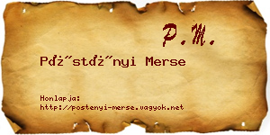 Pöstényi Merse névjegykártya